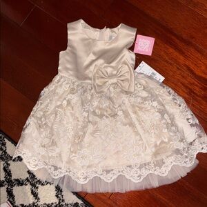 Rare Editions Cream Floral Lace Dress NWT
3T